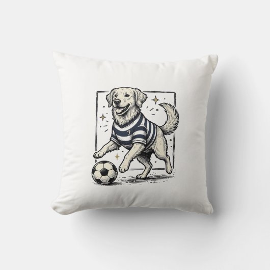 Coussin Conception de chemise de gravure de chien de footb (Recto)