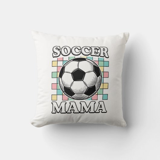 Coussin Conception de chemise de gravure de maman de footb (Recto)