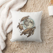 Coussin Conception de chemise de gravure de tortue de mer (Couverture)