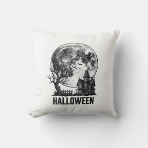 Coussin Conception de chemise de lune de maison hantée Hal