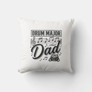 Coussin Conception de chemise de musique vintage Drum Majo
