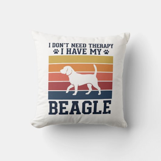 Coussin Conception de chemise de thérapie de chien Beagle  (Recto)