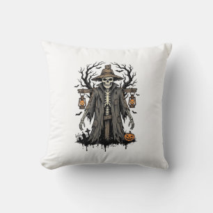 Coussin Conception de chemise d'épouvantail squelette Hall