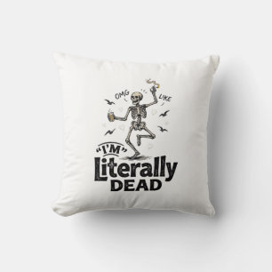 Coussin Conception de chemise d'humour de squelette vintag