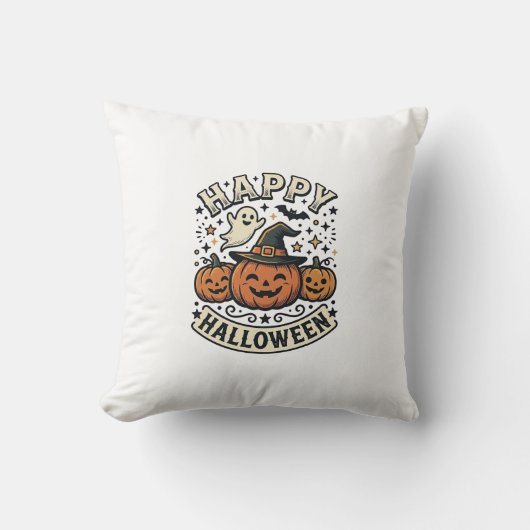 Coussin Conception de chemise fantôme citrouille Halloween (Recto)