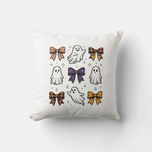 Coussin Conception de chemise fantômes et noeuds Halloween (Recto)