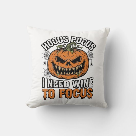 Coussin Conception de chemise Halloween Citrouille de vin (Recto)
