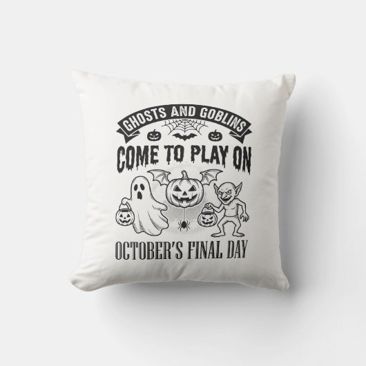 Coussin Conception de chemise Halloween Fantômes et Gobeli (Recto)