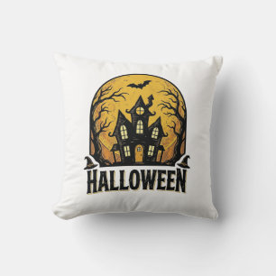 Coussin Conception de chemise Halloween Maison Hantée Vint