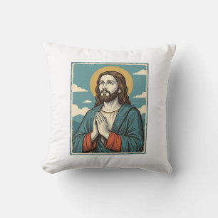 Coussin Conception de chemise religieuse Sauveur priant vi