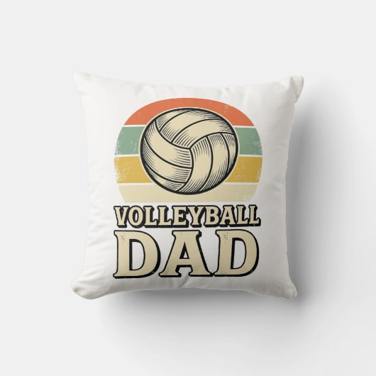 Coussin Conception de chemise rétro pour papa de volleybal (Recto)