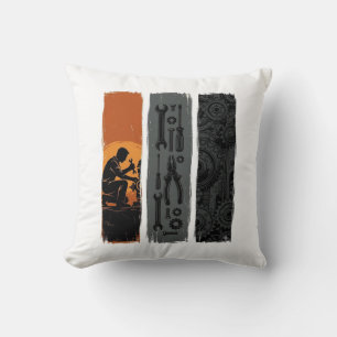 Coussin Conception de chemise triptyque d'outils de mécani