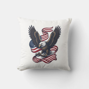 Coussin Conception de chemise vectorielle aigle patriotiqu
