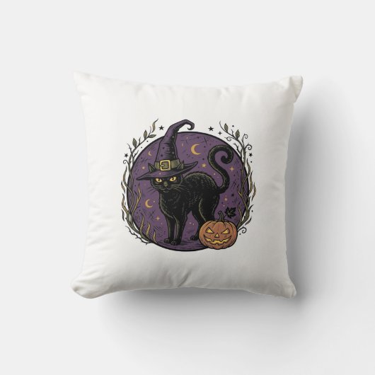 Coussin Conception de chemise vectorielle Halloween Chat S (Recto)
