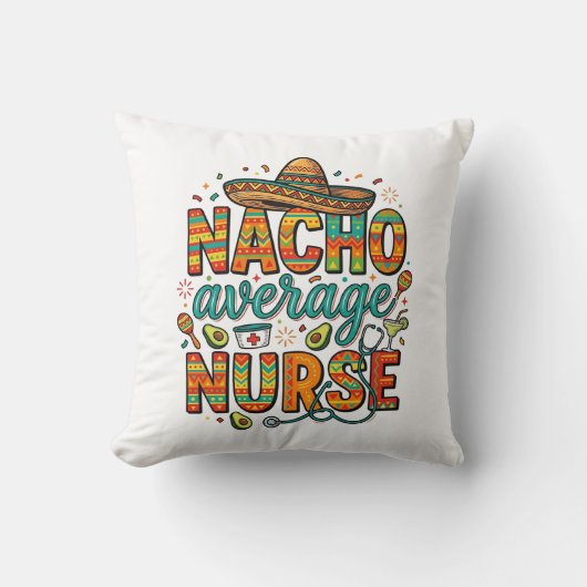 Coussin Conception de chemise vectorielle Nacho Average Nu (Recto)