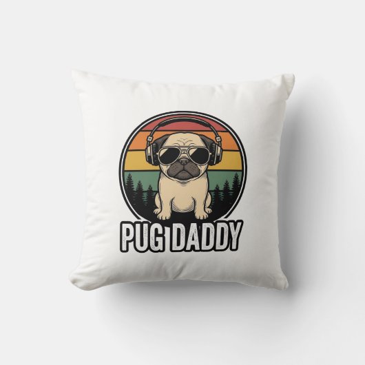 Coussin Conception de chemise vectorielle pour chien Pug D (Recto)