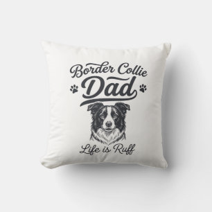 Coussin Conception de chemise vintage Border Collie Papa L