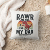 Coussin Conception de chemise vintage Papa dinosaure drôle (Couverture)
