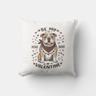 Coussin Conception de chemise vintage Saint-Valentin Bulld