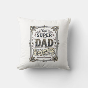 Coussin Conception de chemise Vintage Super Papa Meilleur