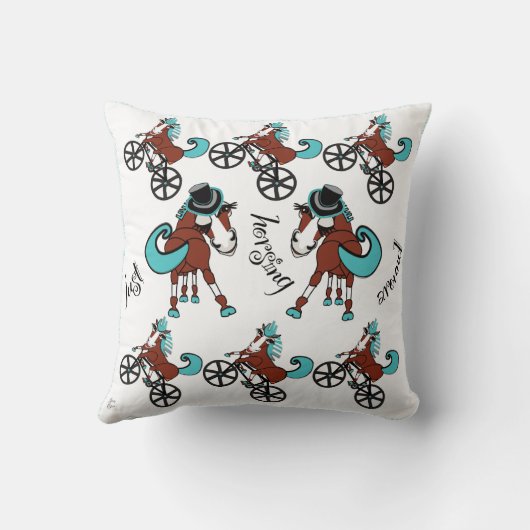 Coussin conception de chevaux ludiques et lumineuses (Verso)