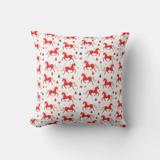 Coussin Conception de chevaux rouges