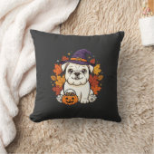 Coussin Conception de chien de citrouille d'Halloween de B (Couverture)