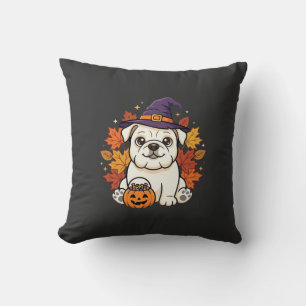 Coussin Conception de chien de citrouille d'Halloween de B
