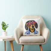 Coussin Conception de chien de coucher de soleil d'été de (Chaise)