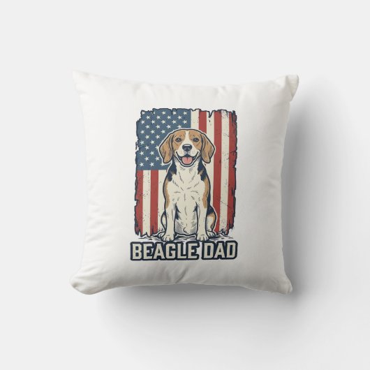 Coussin Conception de chien de gravure vintage patriotique (Recto)