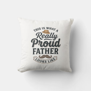 Coussin Conception de citation de gravure vintage de père 