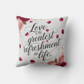 Coussin Conception de citation florale Rose Élégante (Verso)