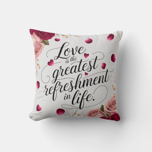 Coussin Conception de citation florale Rose Élégante (Recto)
