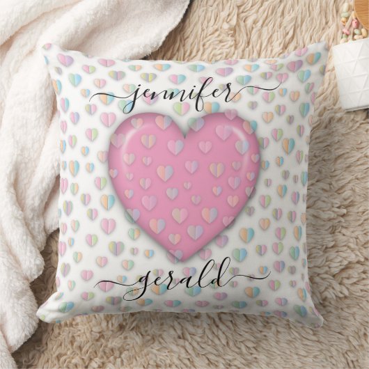 Coussin Conception de cœur de la Saint-Valentin élégante (Couverture)