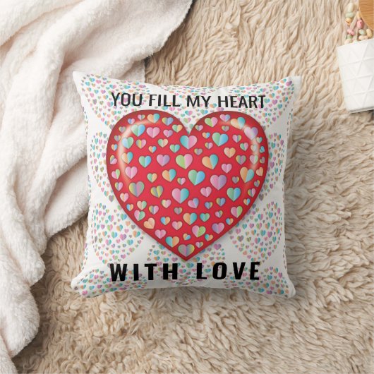Coussin Conception de cœur simple éditable élégante (Couverture)