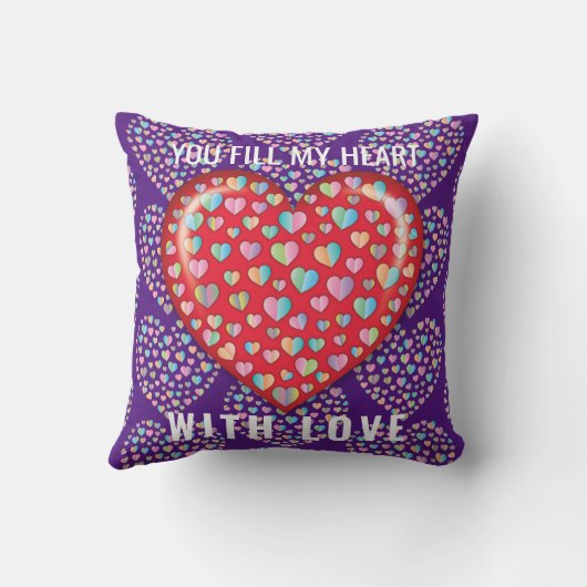 Coussin Conception de cœur simple éditable élégante (Verso)