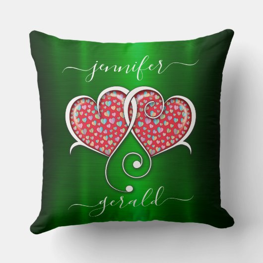 Coussin Conception de cœurs entrelacés pour la Saint-Valen (Verso)