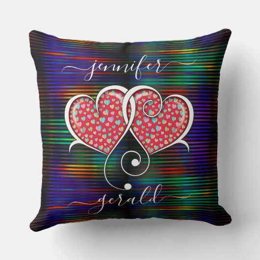 Coussin Conception de cœurs entrelacés pour la Saint-Valen (Verso)