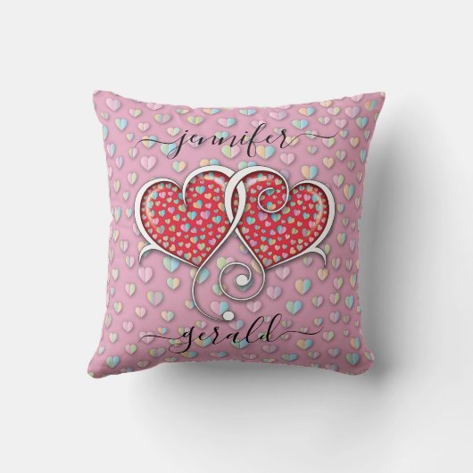 Coussin Conception de cœurs entrelacés pour la Saint-Valen (Verso)