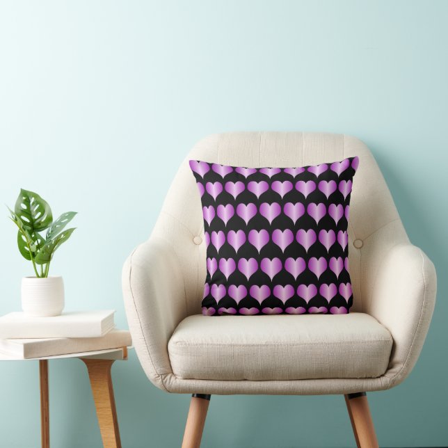 Coussin Conception de cœurs violets (Chaise)
