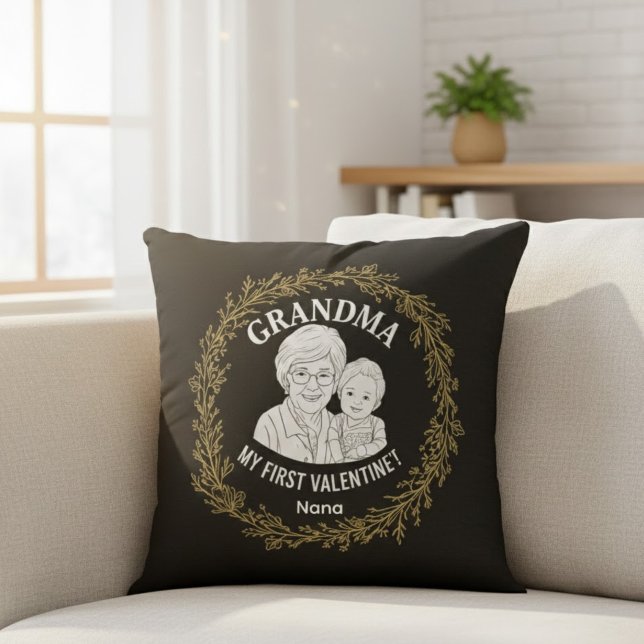 Coussin Conception de collage photo "Grand-mère" personnal (Créateur téléchargé)