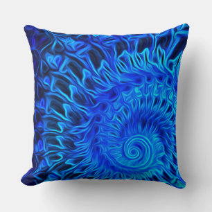 Coussin Conception de coquille bleue Abstraite - Pilote