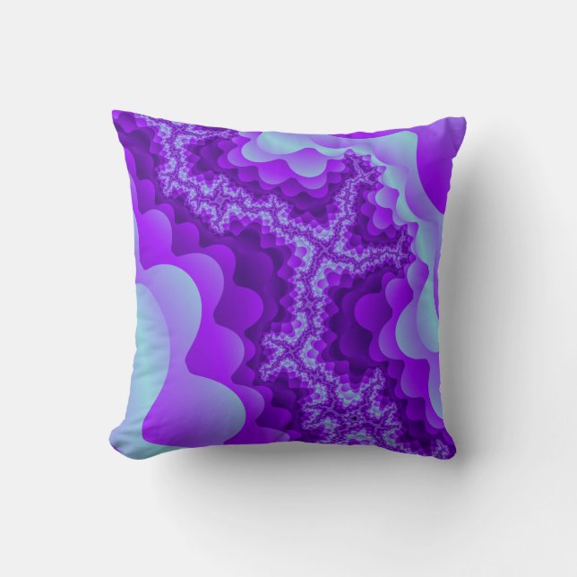 Coussin Conception de corail de fractale de bulle pourpre (Recto)