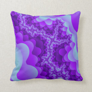 Coussin Conception de corail de fractale de bulle pourpre