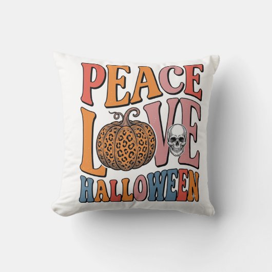 Coussin Conception de crâne de citrouille Halloween d'amou (Recto)