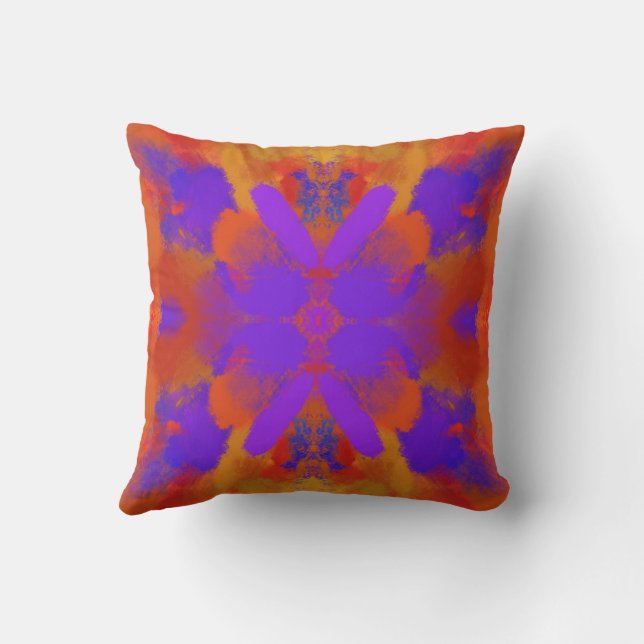 Coussin Conception de design graphique abstrait orange vio (Verso)