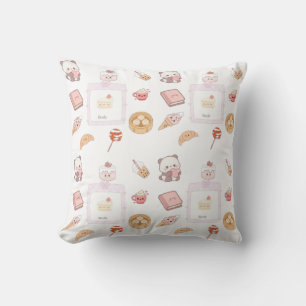 Coussin Conception de dessert friandises rose mignon