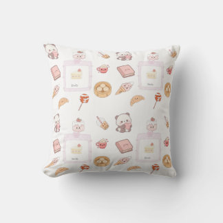 Coussin Conception de dessert friandises rose mignon