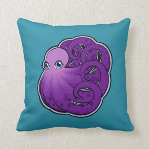 Coussin Conception de dessin en encre de poulpe tachetée m