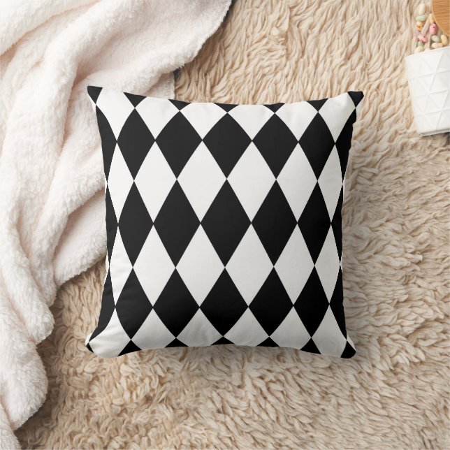 Coussin Conception de diamants noir et blanc (Couverture)